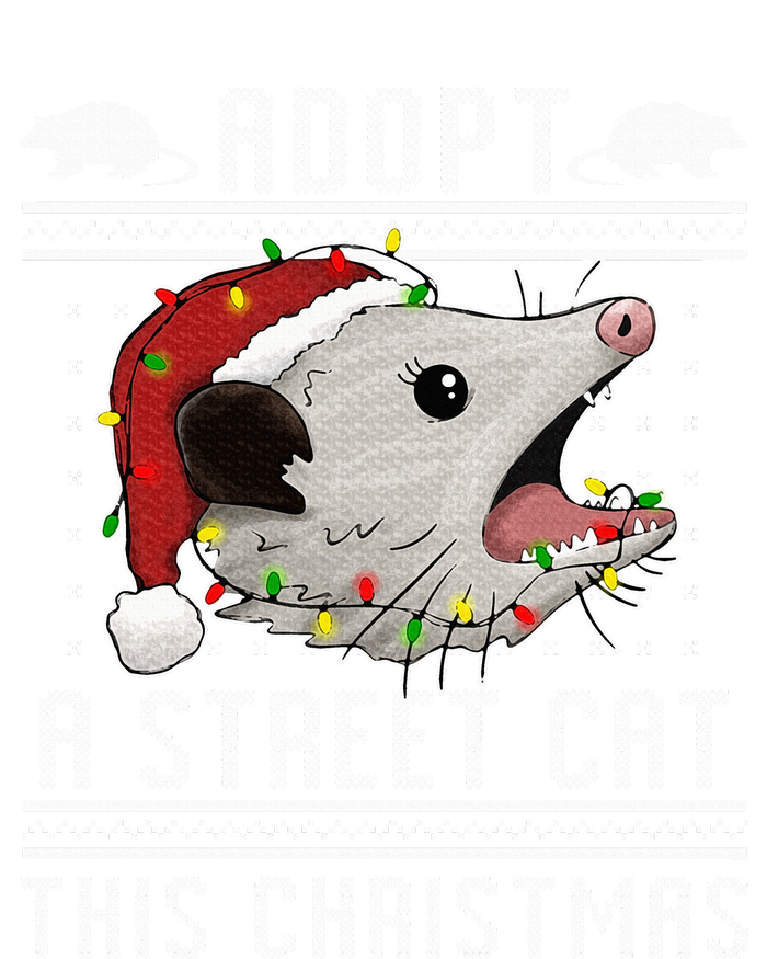 Adopt A Street Cat Funny Opossum Ugly Christmas Sweater T-Shirt