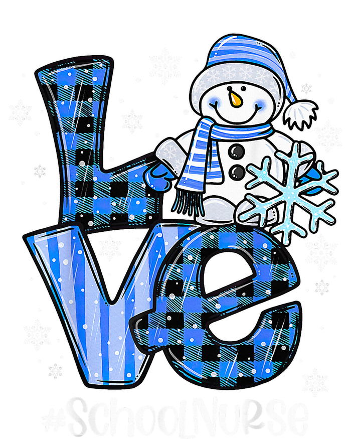 Love School Nurse Snowman Winter Christmas Funny Plaid Tank Top