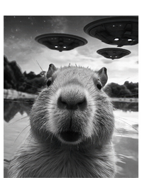 Funny Capybara Selfie with UFOs Weird Premium T-Shirt