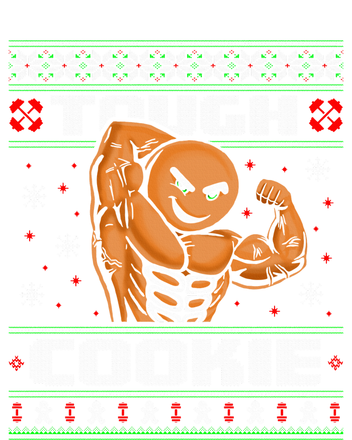 Funny Tough Gingerbread Cookie Ugly Christmas Sweater Gym Women's Flannel Pajama Set