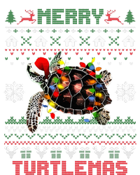 Merry Turtlemas Christmas Lights Cute Turtle Santa Hat T-Shirt