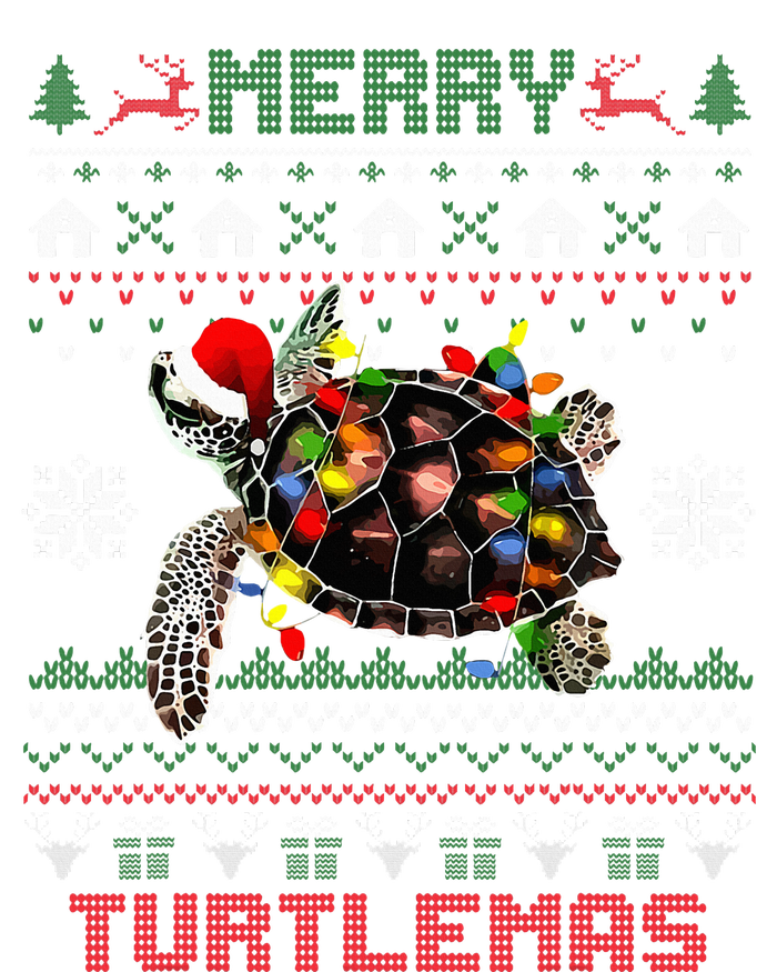 Merry Turtlemas Christmas Lights Cute Turtle Santa Hat T-Shirt