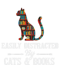 Easily Distracted by Cats and Books Cat Design Women's Pullover Hoodie