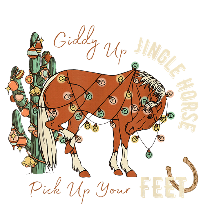 Giddy Up Jingle Horse Pick Up Your Feet Cowboy Santa Cactus Sweatshirt