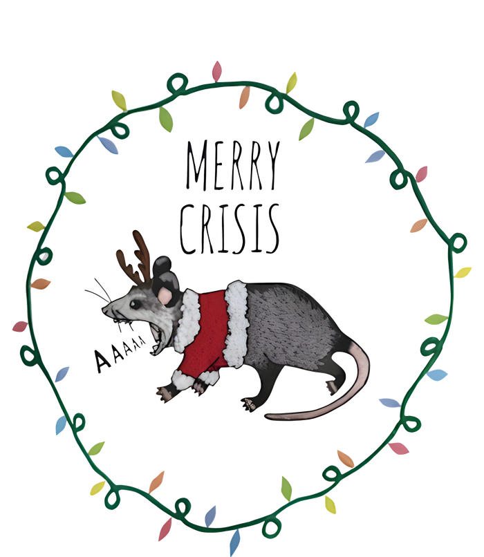 Festive Opossum Merry Crisis Merry Christmas V-Neck T-Shirt