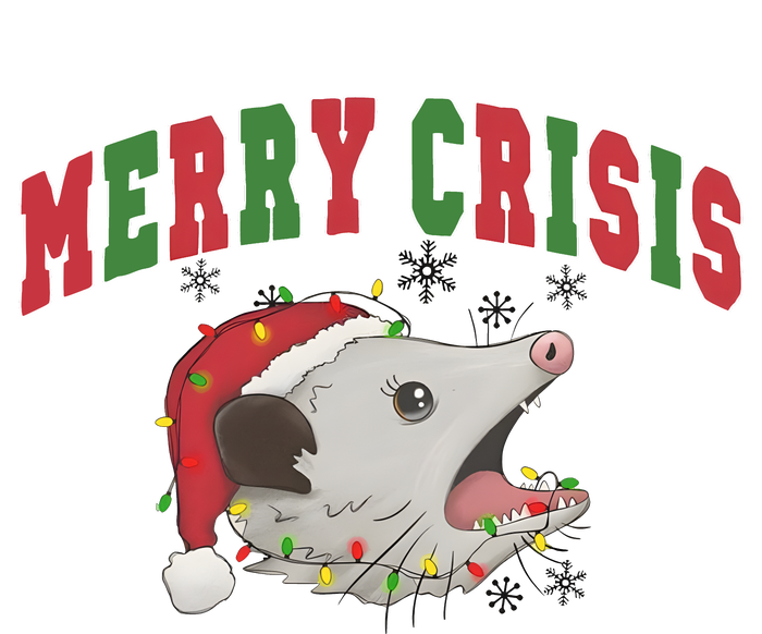 Merry Crisis Opossum Funny Christmas High Crown Mesh Back Trucker Hat