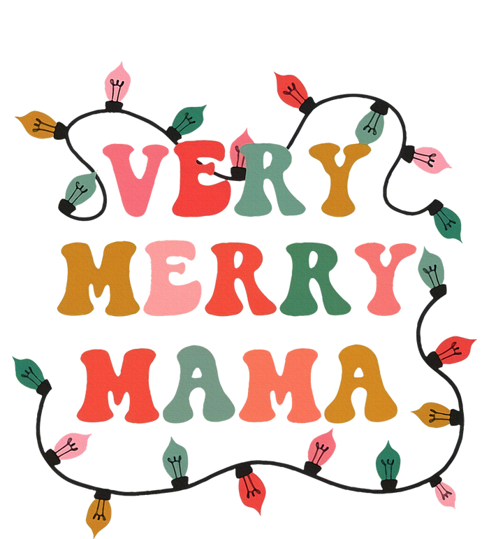 Very Merry Mama Christmas Retro Lights Mama Mom Xmas  T-Shirt