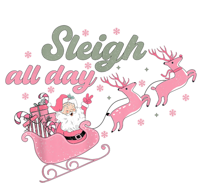 Cute Christmas Pink Funny Gift Sleigh All Day Santa Xmas Retro Cute Gift Women's Racerback Tank