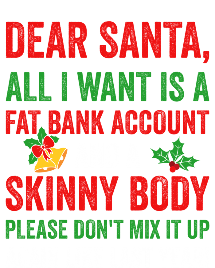 Dear Santa All I Want Is A Fat Bank Account And Skinny Body Gift Short Acrylic Beanie