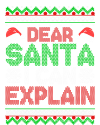 Dear Santa I Can Explain Funny Christmas Holiday Sweater Cute Gift Sustainable Knit Beanie