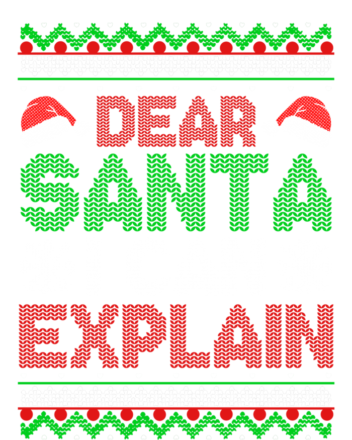 Dear Santa I Can Explain Funny Christmas Holiday Sweater Cute Gift Sustainable Knit Beanie