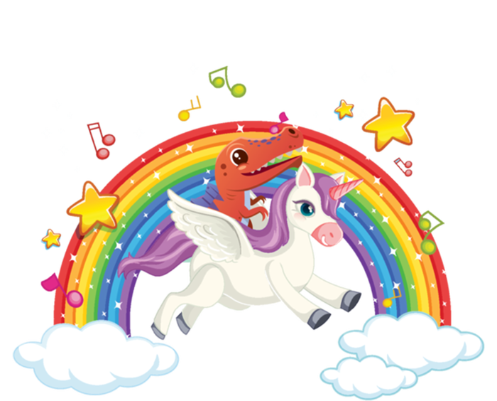 Dinosaur Riding Unicorn Funny Unicorns Rainbow Lover Graphic Cute Gift T-Shirt