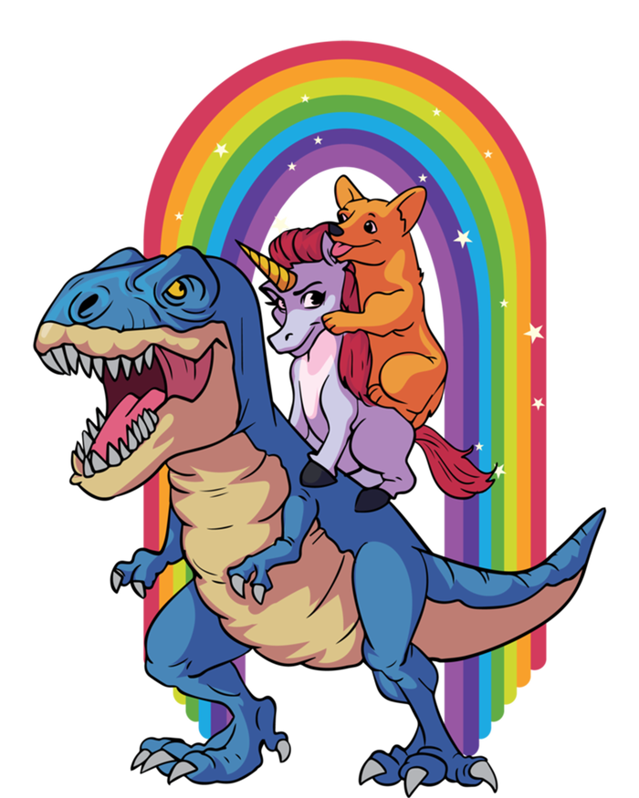 Dog Lovers Magical Tees Corgi And Unicorn Riding A Dinosaur Gift Toddler Sweatshirt