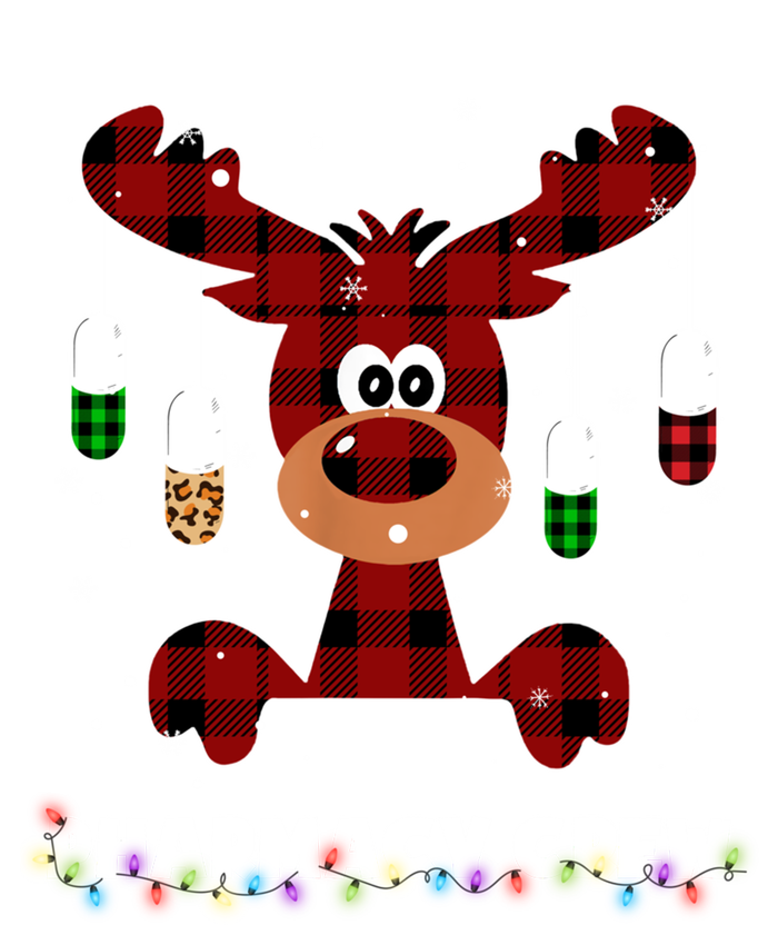 Funny Red Plaid Reindeer Pharmacy Crew Christmas Gift Great Gift Ladies Long Sleeve Shirt