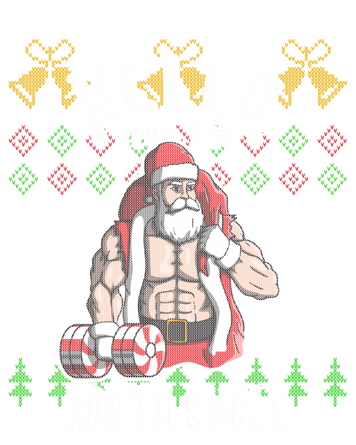 Hello From The North Swole Santa Claus Ugly Christmas Gym Cute Gift Full-Length Apron With Pockets