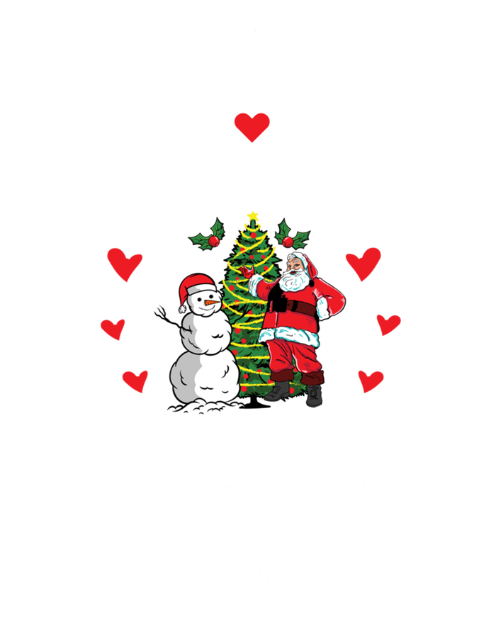 Just A Who Loves Christmas And Puppies Gift Meaningful Gift T-Shirt