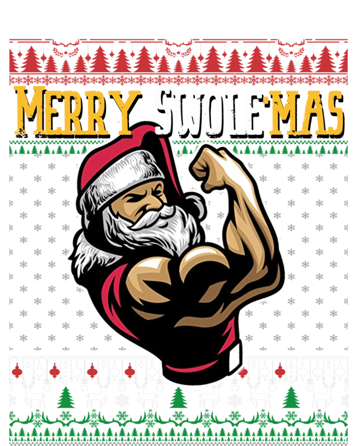 Merry Swole Mas Funny Christmas Gym And Work Out Santa Flexing Gift Women's T-Shirt