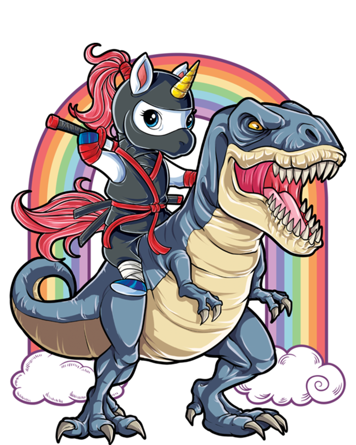 Ninja Unicorn Riding Dinosaur T Rex Funny Rainbow Gift Tank Top