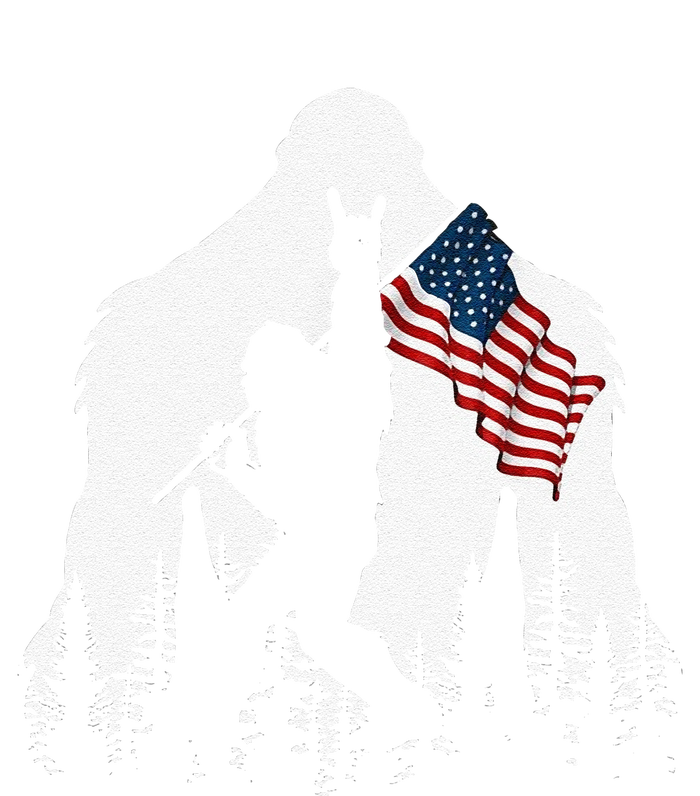 Funny Bigfoot Rock On Hold American Flag Sasquatch Believers Grommeted Golf Towel