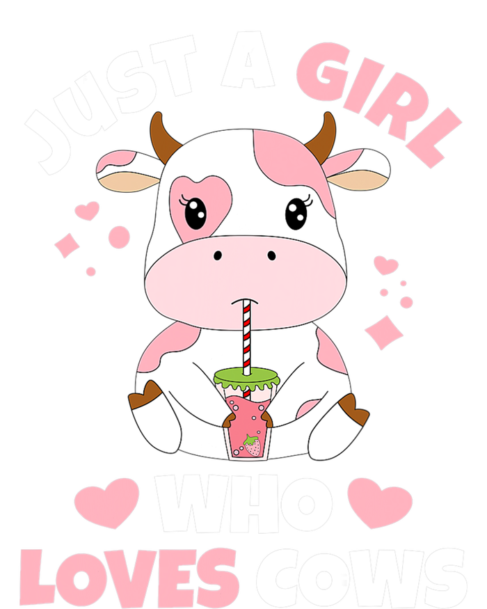 Just A Girl Who Loves Cows Cute Strawberry Cow Cowgirl Print Striped Beanie with Solid Band