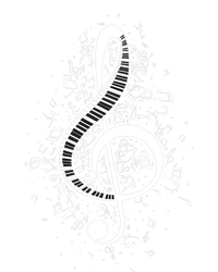 Treble Clef Keys Piano Player Pianist Classical Music T-Shirt