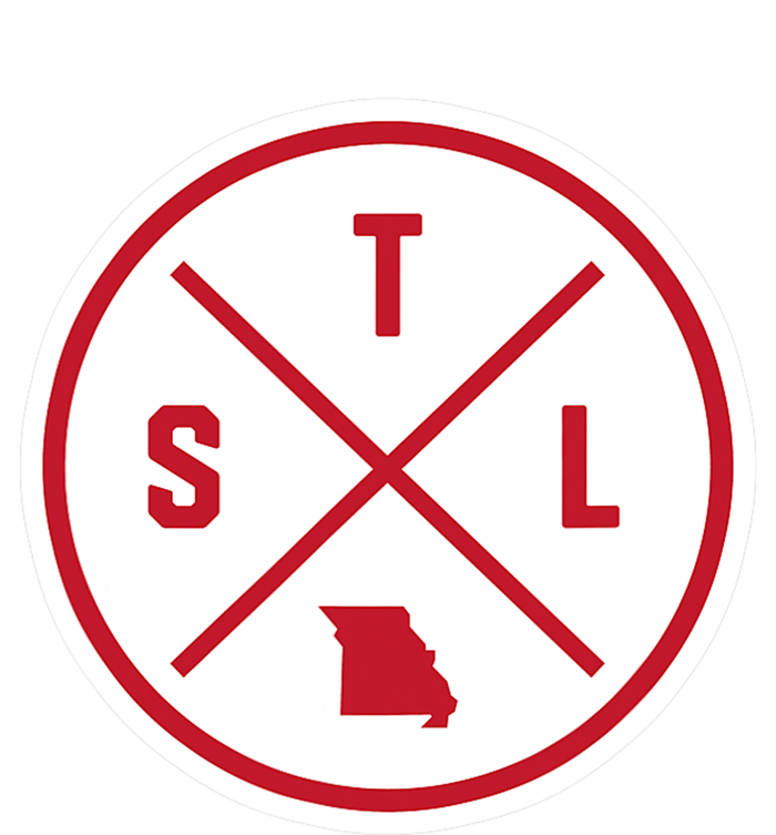 Classic St. Louis STL Circle Patch Red Design T-Shirt