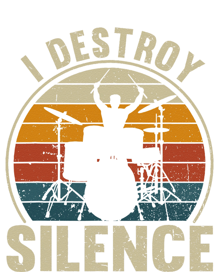 Funny Vintage Drums Player I Destroy Silence Drummer Tank Top