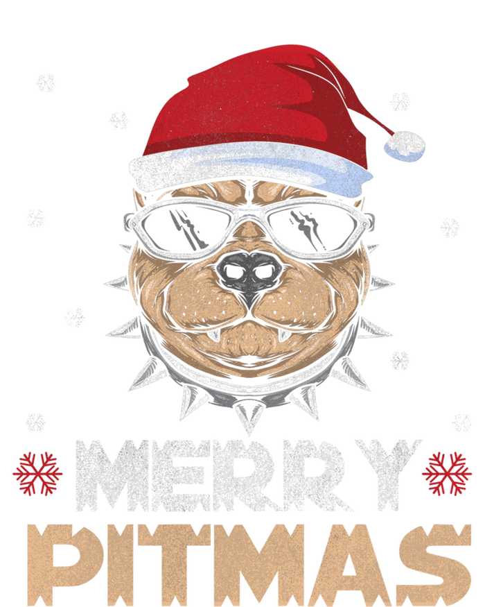 Backprint Merry Pitmas Pitbull Christmas Hat Gift Tie-Dye T-Shirt