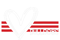 Bulldogs Team Pride School Spirit White Red Heart T-Shirt