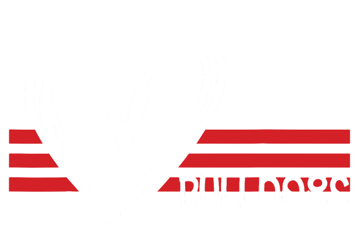 Bulldogs Team Pride School Spirit White Red Heart T-Shirt