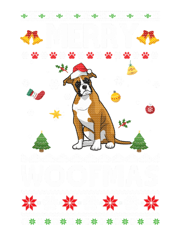 Merry Woofmas Boxer Santa Reindeer Ugly Christmas Xmas Sweatshirt Drawstring Bag