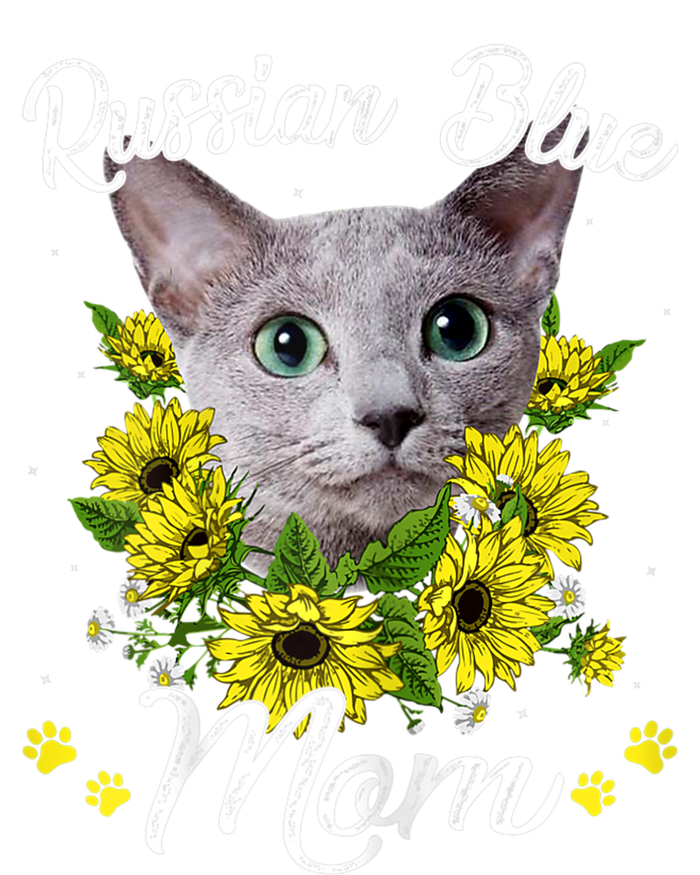 Cat Mom MotherS Day Kitten Sunflower Russian Blue Mom Tank Top