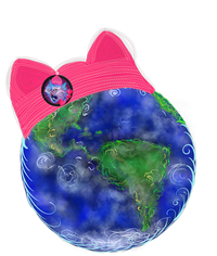 Earth Wearing A Pink Pussy Cat Hat T-Shirt