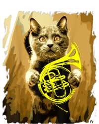 French Horn Cat Gift Music Funny Gift For Christmas PosiCharge RacerMesh Polo