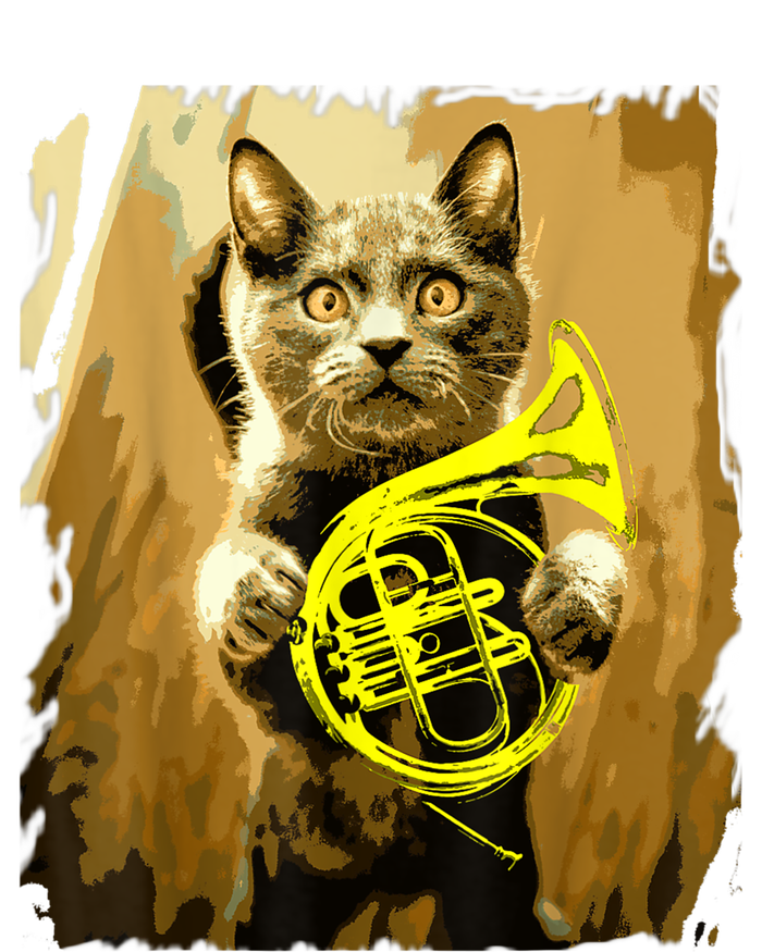 French Horn Cat Gift Music Funny Gift For Christmas PosiCharge RacerMesh Polo