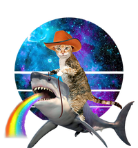 Funny Cat Riding Shark Puking Rainbow Galaxy Space Humor Pun Ank Op T-Shirt