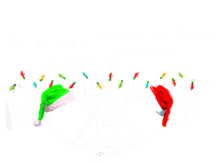 Deck The Courts With Balls And Volleys Christmas Pickleball Gift T-Shirt