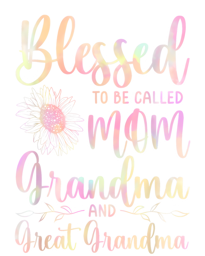 Blessed To Be Called Mom Grandma And Great Grandma Flower T-Shirt