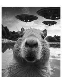 Funny Graphic Capybara Selfie With Ufos Weird T-Shirt