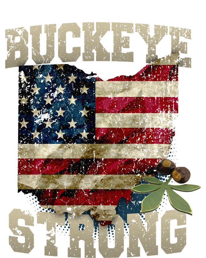 Ohio Buckeye Strong Ohio USA Flag Overlay Sweatshirt Cinch Pack Bag