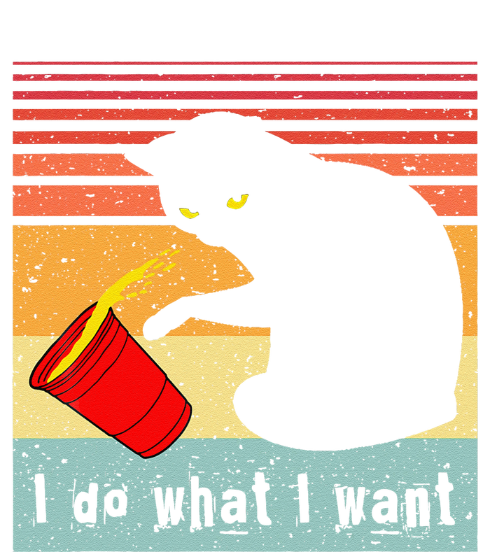 Do What I Want Vintage Black Cat Red Cup Funny My Cat Women's T-Shirt