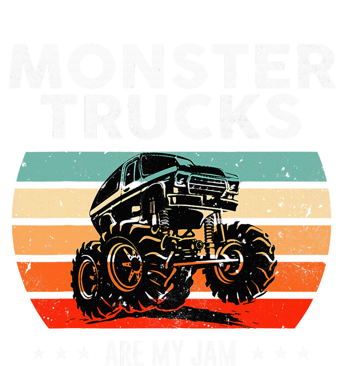 Vintage Monster Truck Are My Jam Retro Sunset Cool Engines Women's T-Shirt