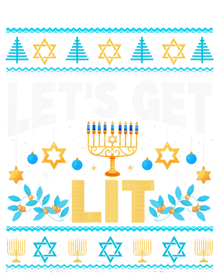 Let's Get Lit Hanukkah Menorah Funny Ugly Christmas Sweater Toddler Sweatshirt