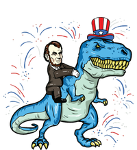 Abe Lincoln Riding A Dinosaur Trex 4th Of July Cooling Performance Long Sleeve Crew