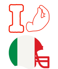 I Love Football Italians Hand Gestures Fan Quarterback T-Shirt