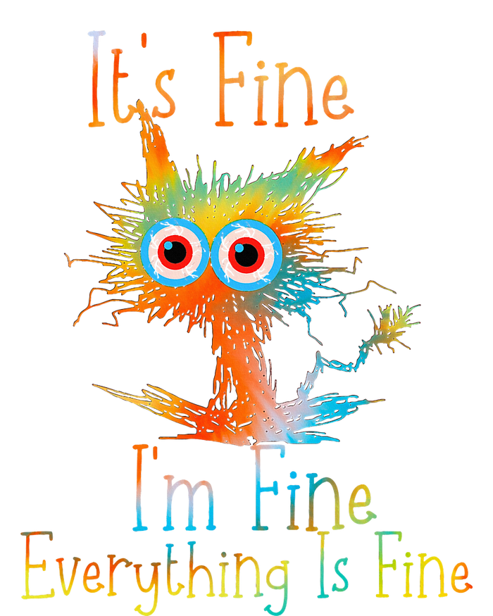 It's Fine I'm Fine Everything Is Fine Funny Black Cat Quote Canvas