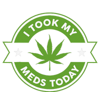 I Took My Meds Today Marijuana Funny Weed Cannabis Sayings Striped Beanie with Solid Band