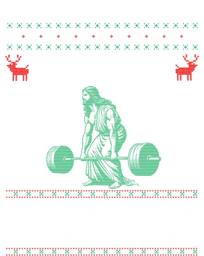 Jesus The Ultimate Deadlifter Christmas Ugly Sweater Cool Gift Women's Long Sleeve Flannel Pajama Set 