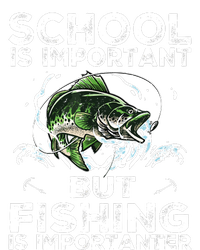 School Is Important But Fishing Is Importanter Funny Fishing Baby Bodysuit