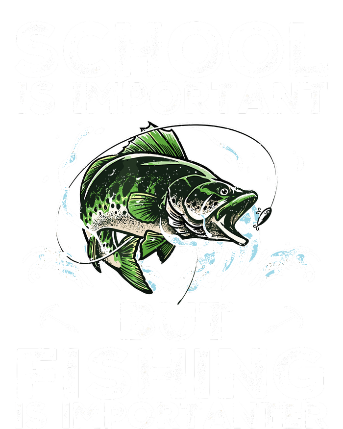 School Is Important But Fishing Is Importanter Funny Fishing Baby Bodysuit